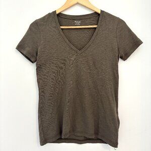 NWT Madewell V-Neck Tee, Cargo Green, XXS